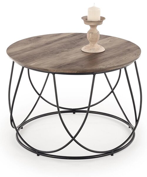 Masuta cafea NUBIRA, nuc/negru, 60x60x41 cm