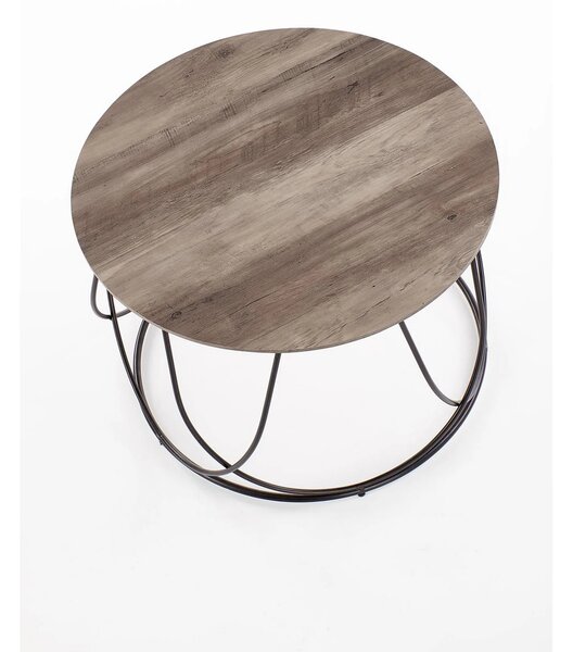 Masuta cafea NUBIRA, nuc/negru, 60x60x41 cm