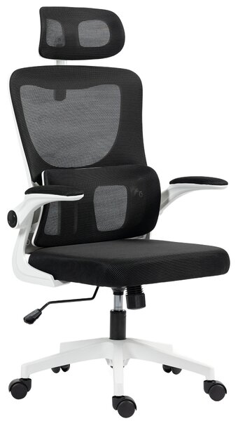 Vinsetto Scaun de Birou Ergonomic cu Tetieră Detașabilă Negru | Aosom Romania