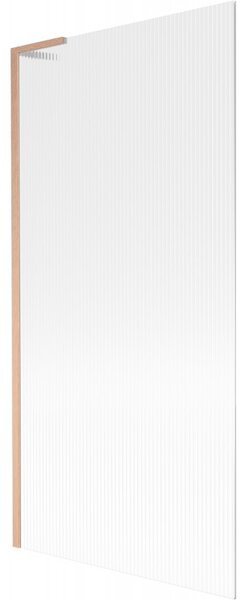 Mexen Next L, paravan de baie cu 1 aripă 90 x 150 cm, sticlă 6 mm cu model nervuri, profil de cupru, 895-090-000-03-09-65