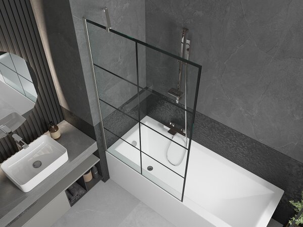 Mexen Next, paravan de baie cu 1 aripă 100 x 150 cm, sticlă transparentă de 6 mm - model negru, oțel, 895-100-000-00-77-97