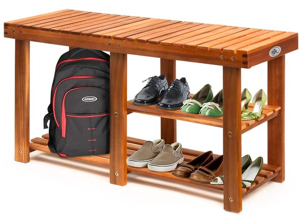 Deuba Bancă și suport pentru pantofi 2în1 acacia - 87x25x45 cm