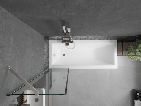 Mexen Next, paravan de baie cu 1 aripă 50 x 150 cm, sticlă transparentă de 6 mm - model negru, oțel, 895-050-000-00-70-97