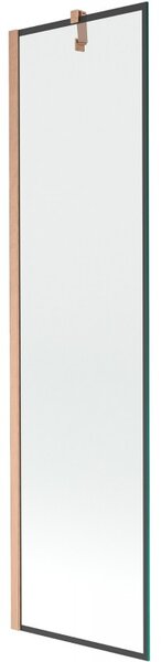 Mexen Next, paravan de baie cu 1 aripă 50 x 150 cm, sticlă transparentă de 6 mm - model negru, cupru mat, 895-050-000-00-70-65