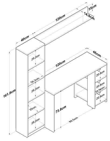 Masă PC Haiti 116 (Nuc + Antracit). 1072906