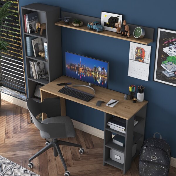 Masă PC Haiti 116 (Nuc + Antracit). 1072906