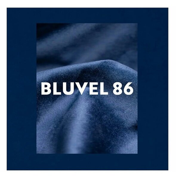 Scaun APPLE, albastru/negru, stofa catifelata - Bluvel 86/metal, 57x47