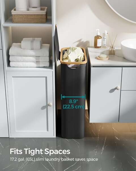 Cos de rufe Negru Songmics 42x22.5x70.5 cm