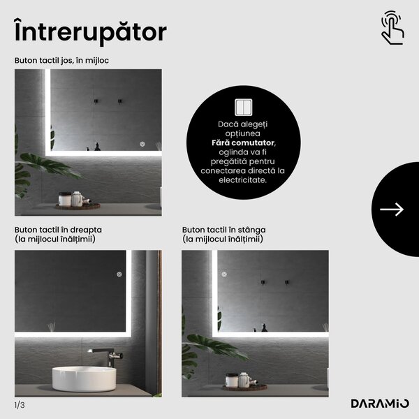 Daramio Oglindă de baie cu iluminare LED F5
