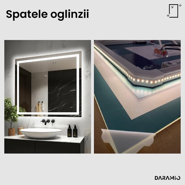 Daramio Oglindă de baie cu iluminare LED F2
