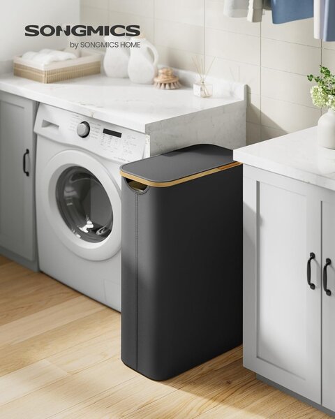 Cos de rufe Negru Songmics 42x22.5x70.5 cm