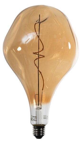 Lampă LED E27 dimabilă cu filament spiralat PS160 auriu oglindit 6W 100 lm 1800K