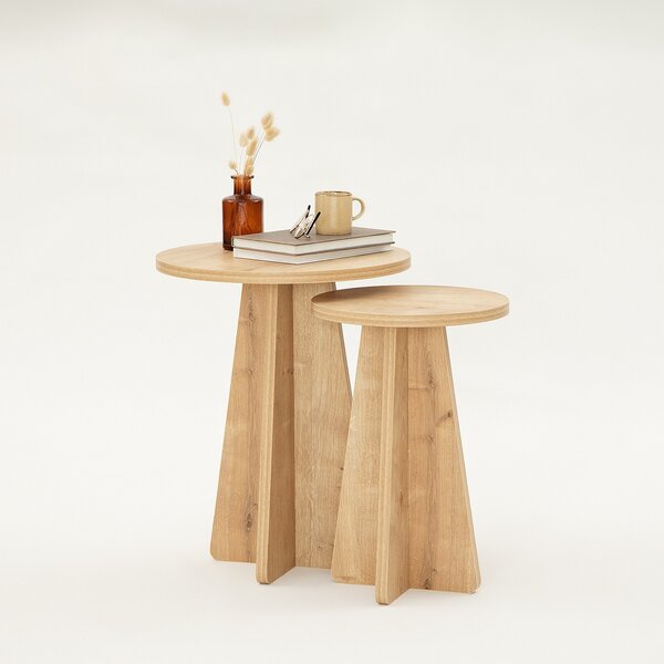 Set 2buc. măsuțe cafea Kabivo 1 (stejar safir). 1072915