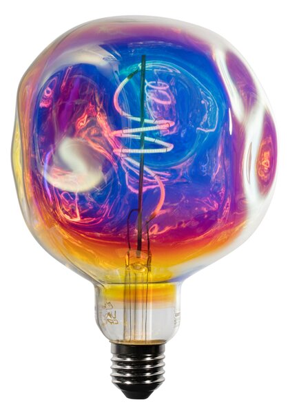 Lampă LED E27 dimabilă cu filament spiralat G125 Curcubeu 4W 200 lm 1800K