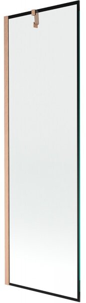 Mexen Next, paravan de baie cu 1 aripă 60 x 150 cm, sticlă transparentă de 6 mm - model negru, cupru mat, 895-060-000-00-70-65