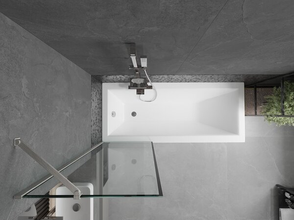 Mexen Next, paravan de baie cu 1 aripă 60 x 150 cm, sticlă transparentă de 6 mm - model negru, oțel, 895-060-000-00-70-97