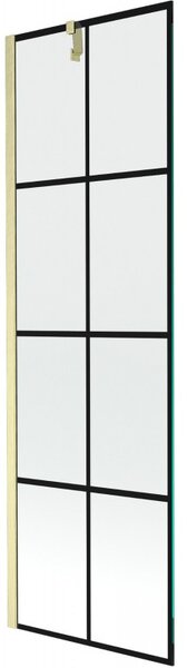Mexen Next, paravan de baie cu 1 aripă 60 x 150 cm, sticlă transparentă de 6 mm - model negru, auriu mat, 895-060-000-00-77-55