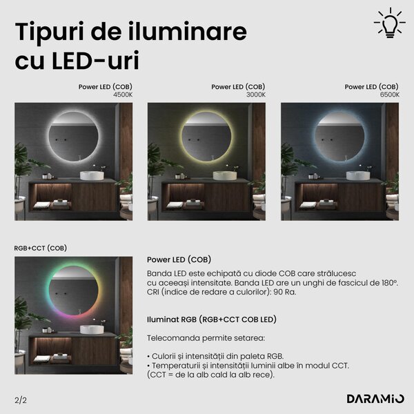 Oglindă atipică cu iluminare LED G10