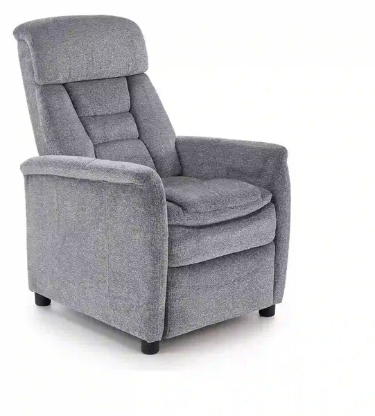 Fotoliu recliner JORDAN, gri/negru, stofa/plastic, 71x85/155x79/106 cm