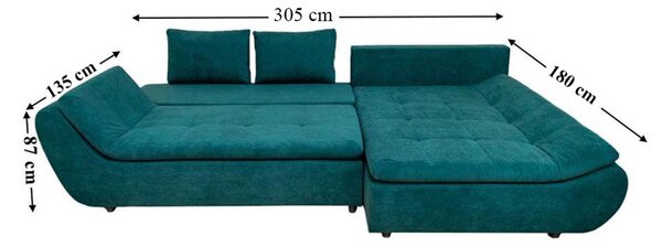 Colțar Extensibil Relax Verde - Vega 27 Dreapta