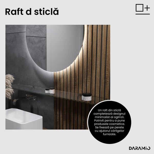 Daramio Oglindă de baie rotundă cu iluminare LED E2