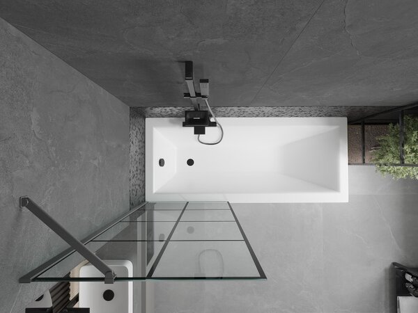 Mexen Next, paravan de baie cu 1 aripă 70 x 150 cm, sticlă transparentă de 6 mm - model negru, grafit, 895-070-000-00-77-95