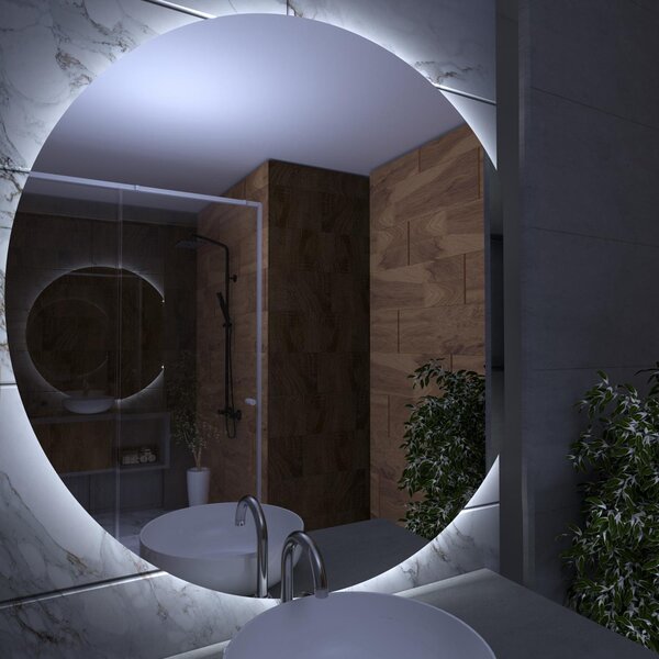 Daramio Oglindă de baie rotundă cu iluminare LED E5