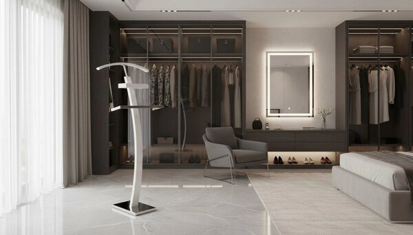 Stander haine WU13, alb, otel/lemn, 32x20x117 cm