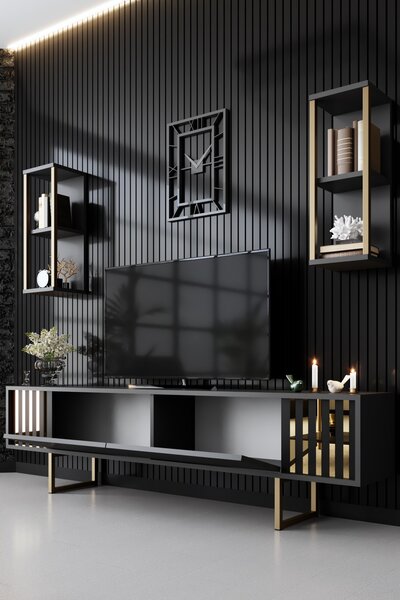 Mobilier living Golden (Antracit + Negru). 1072942