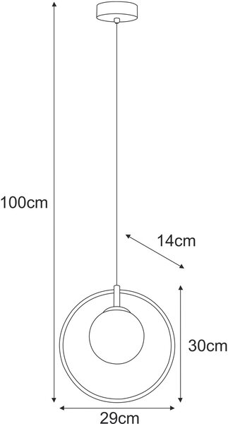 Kaja Neo lampă suspendată 1x10 W negru-grafit K-3835