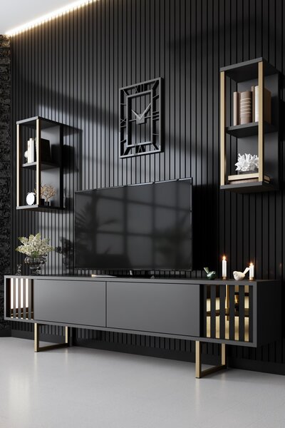 Mobilier living Golden (Antracit + Negru). 1072942