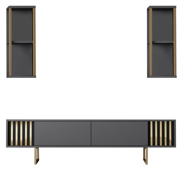 Mobilier living Golden (Antracit + Negru). 1072942