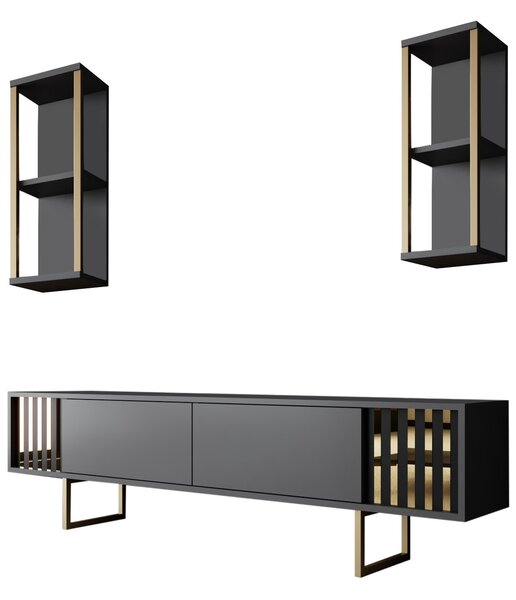 Mobilier living Golden (Antracit + Negru). 1072942