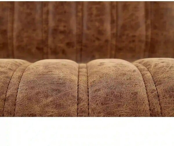 Scaun bar H88, maro/negru, piele ecologica/otel, 39x46x89/109 cm
