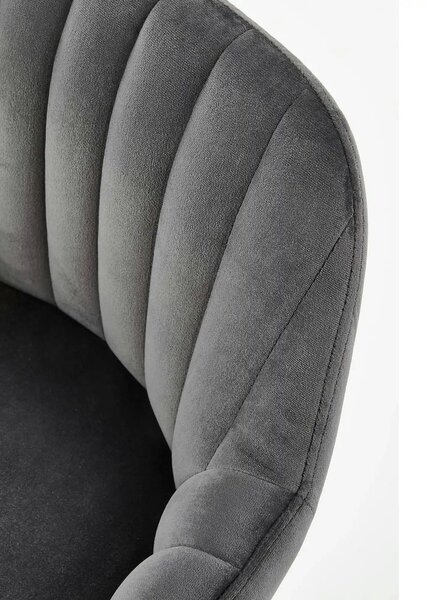 Scaun bar H93, gri inchis/nuc, stofa/lemn, 47x49x98 cm