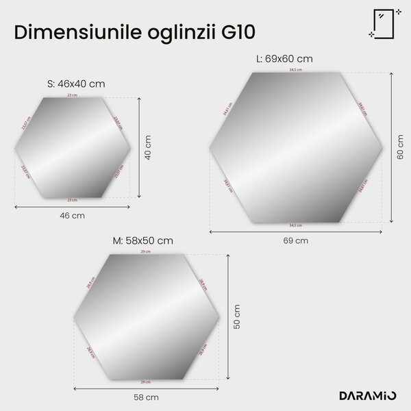Oglindă atipică cu iluminare LED G10