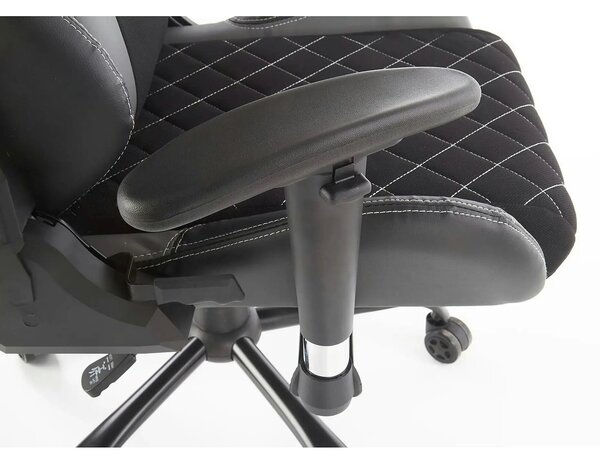 Scaun gaming DRAKE, negru/gri, stofa, 69x62x127/134 cm