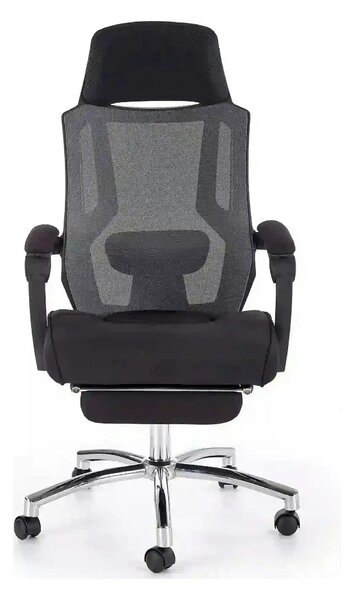 Scaun de birou FREEMAN, negru/crom, stofa/plasa/metal, 61x60x116/123 c