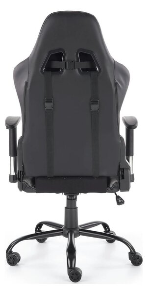 Scaun gaming DRAKE, negru/gri, stofa, 69x62x127/134 cm