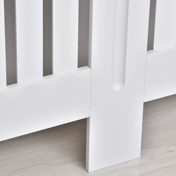 HOMCOM Husă pentru Calorifer din Lamele MDF, 152x19x81 cm, Alb | Aosom Romania