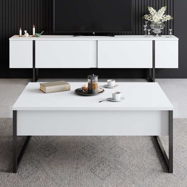 Set mobilier living Luna 2 (alb + negru). 1072978
