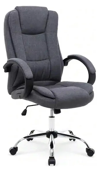 Scaun birou RELAX 2, gri inchis/crom, stofa clasica/metal, 64x75x110/1