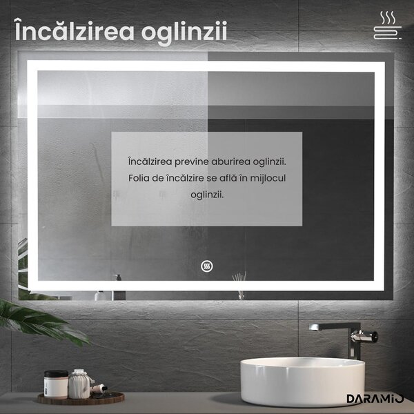 Daramio Oglindă de baie cu iluminare LED F2