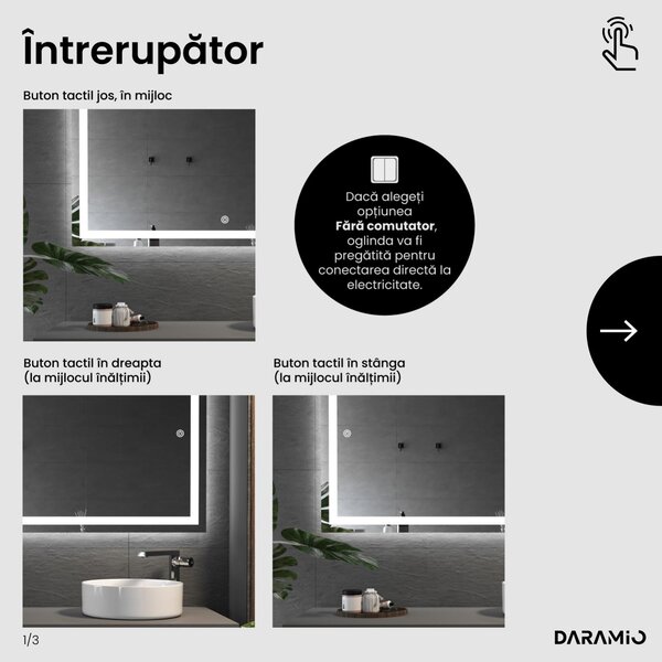 Daramio Oglindă de baie cu iluminare LED F2