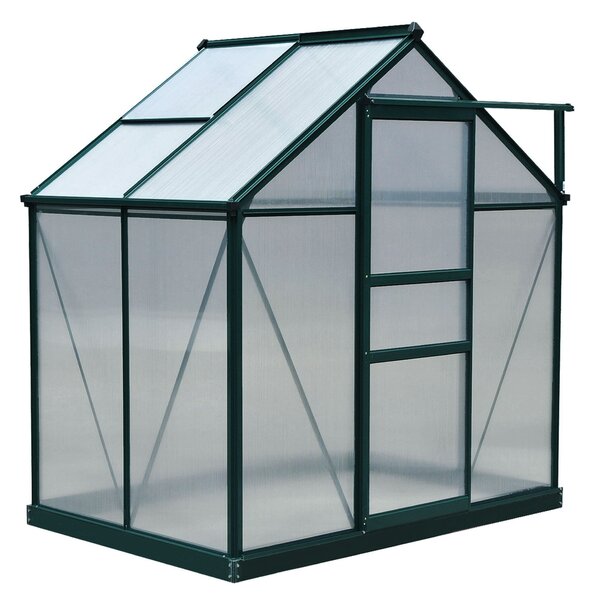 Outsunny Sera pentru Plante Curte/Aer Liber Aluminiu Placa de Policarbonat cu Fereastra si Usa 6'x4'x7' | Aosom Romania