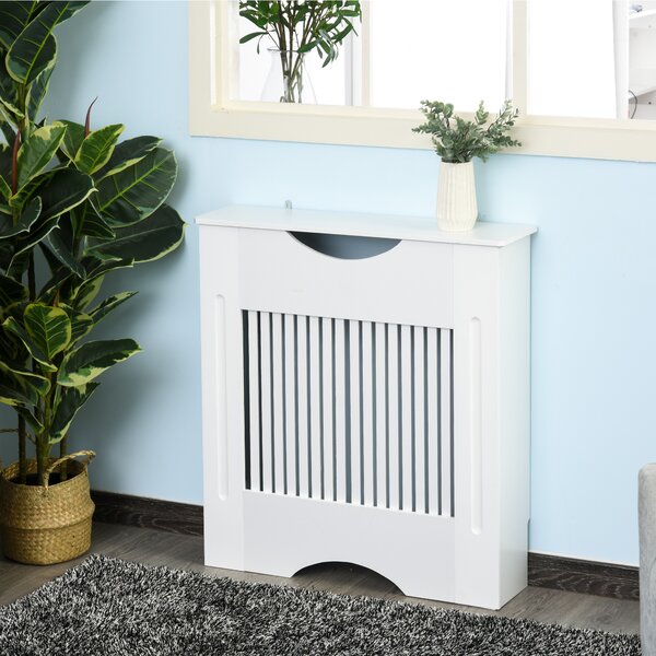 HOMCOM Capac Radiator MDF Alb cu Blat Design Sigur Anti-Inclinare 78x19x82 cm pentru Living si Dormitor | Aosom Romania
