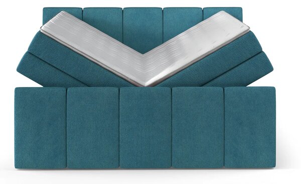Pat boxspring FRESCO 140x200, personalizabil, cu saltele, topper si 2