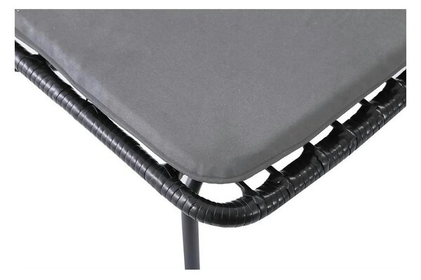 Scaun de gradina K401, gri/negru, rattan sintetic/otel, 47x45x85x43 cm