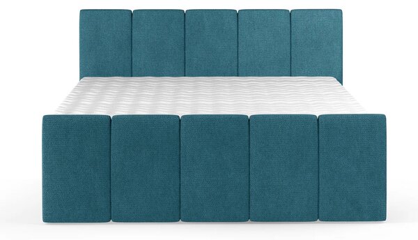 Pat boxspring FRESCO 140x200, personalizabil, cu saltele, topper si 2