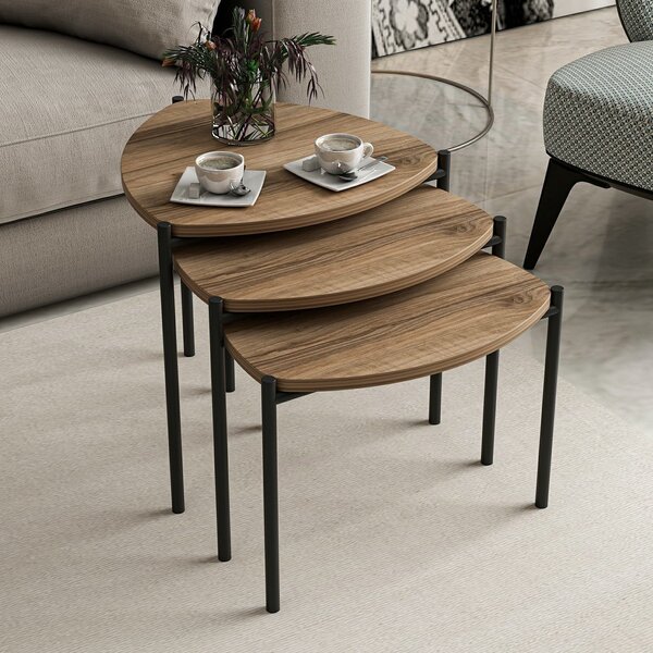 Set măsuțe de cafea Lena 3 (Nuc). 1073002
